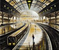 Station Reflections - Lone Traveller by John  Duffin